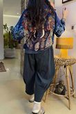 Lomi Mandala Stretch Velour Sweatshirt Navy